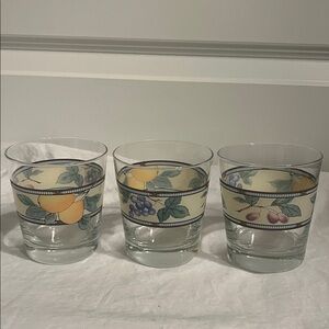 Set of 3 Mikasa Garden Harvest Double old fashioned 10 oz glass barware